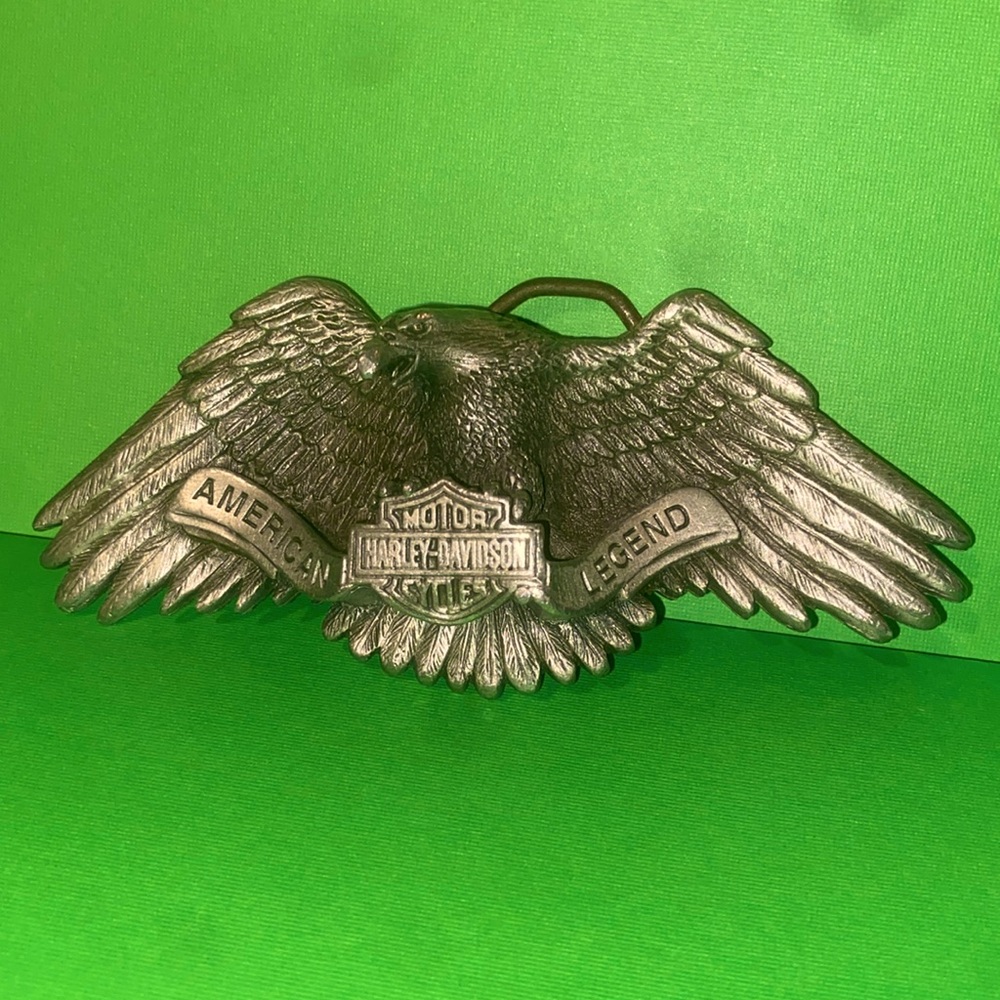 Vintage Harley-Davidson Motorcycle American Legend Pewter Belt Buckle